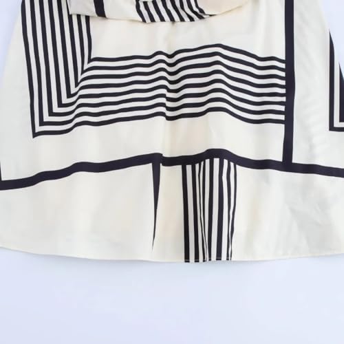 Women White Black Stripe V-Neck Sleeveless Backless Zipper Beach Style Long Dress4
