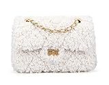 Women Plush Shoulder Bag Fashion Fluffy Crossbody Purse Soft Warm Shopping Dating Bag with Adjustabl