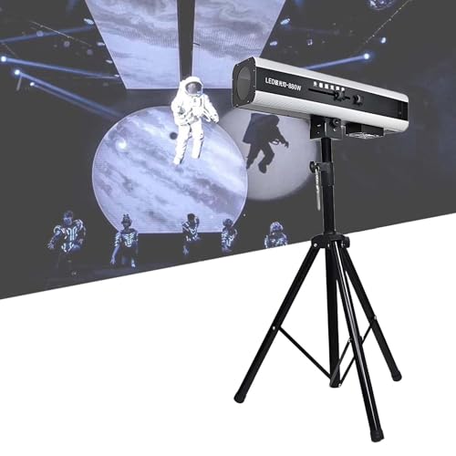 Portable 880W LED Follow Stage Spot Light, Manual Dual-Focus Moving Head Spotlight, Beam Reaches up to 98.4 feet, 5 Vivid Colors + White & 5 Built-in Gobos, 3.94–5.1 ft Extendable Tripod