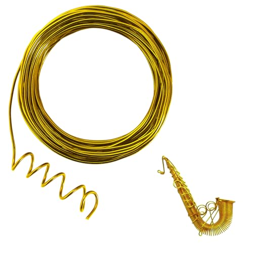 15.5 Metros de Alambre de Aluminio, Color Dorado, 2mm de Espesor, Alambre para Escultura, Alambre Doblable de Metal para...