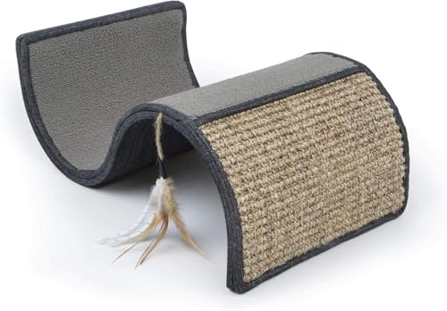 Jucgghk Exquisite Seagrass Angled Cat Scratcher Containing Catnip, Artificial Pet Scratcher, Suitable for Indoor Pets Suitable for Indoor Pets(Dream Curl)