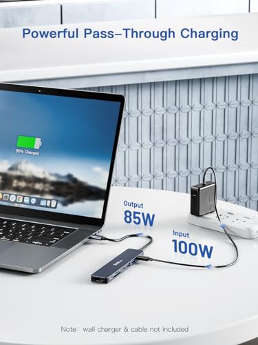Image of USB C Hub, dockteck 7 in 1 Multiport USB C Adapter with 4K HDMI, 100W PD, 5 Gbps USB-C, 2 USB-A Data Ports, SD /TF Card Reader for MacBook Pro /Air, iPad Pro, Surface Pro, Steam Deck, XPS, HP
