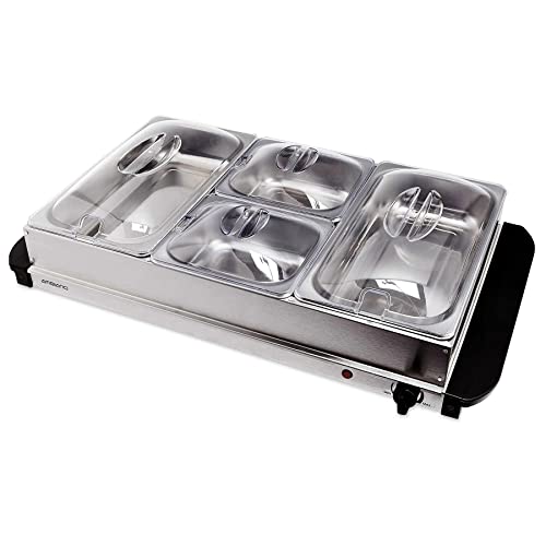 Produktbild von Buffetwärmer 3 Töpfe 7L 850W Edelstahl – Warmhaltebehälter 30–85°C Für Gastro & Party