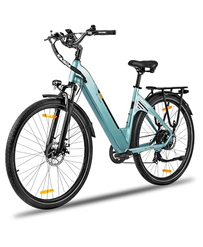 KAISDA Leichtes E-Bike Damen 26/28 Zoll, City Elektrofahrrad Pedelec, bis 70km, 36V 20Ah Abnehmbarer Akku, 7-Gang, mechan. Scheibenbremsen