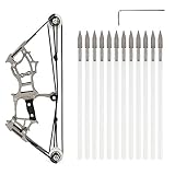 NipYusen Mini arco con cuerpo de acero inoxidable - Pieza De Tiro Interior - Juguetes con Flecha De Cristal para La Práctica De Tiro, C