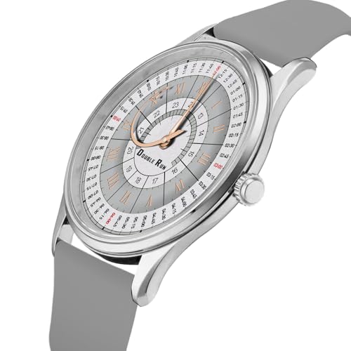 Image of DOUBLERUN Analog Watch, Silicone Strap, Roman Numerals, 24-Hour Display