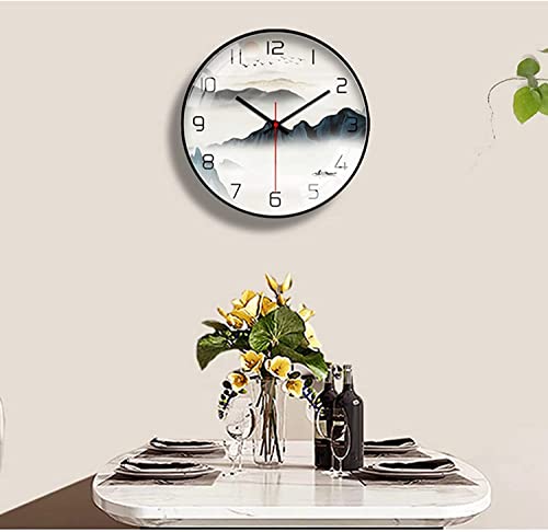 Image of Wall Clock 12 inch Silent Quartz Decorative Wall Clock Non-Ticking Classic Digital Clock Battery Operated Round Easy to Read Handheld Complete Home /Kitchen /Bedroom (402)
