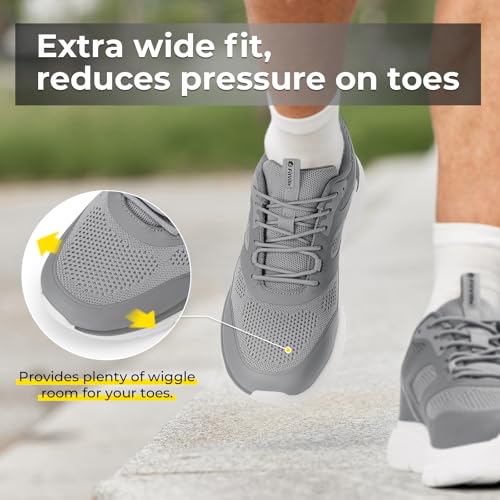 Image of FitVille Walking Shoes for Men Wide Toe Box Lightweight Extra Wide Shoes for Men Non Slip Walking Tennis Shoes for Men Cushioned Men's Slip on Walking Shoes Comfortable Wide Width Men's Sneakers