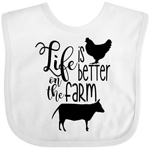 inktastic Life Is Better on the Farm Chicken and Cow Baby Bib
