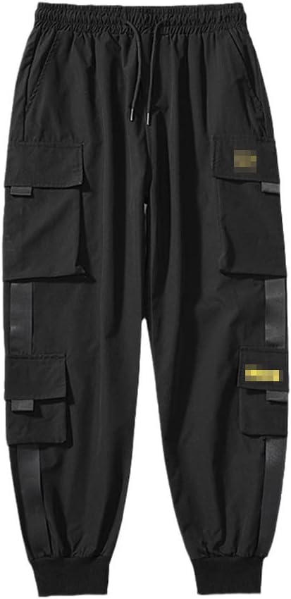 KEHAIOO Streetwear Black Pants, Women Korean Elastic Waist Sweatpants, Summer Autumn Hip Hop Trousers Baggy Pants