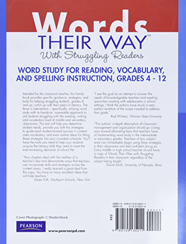 Words Their Way with Struggling Readers: Word Study for Reading, Vocabulary, and Spelling Instruction, Grades 4 - 12 (Words Their Way Series) - Image 2