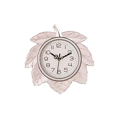 Horloge murale rétro argent feuille pendule vintage salon 11x11 pouces Décoratifs-Loi-312