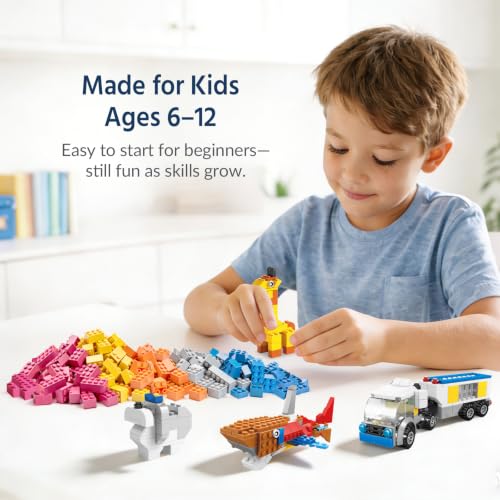 Image of FUN LITTLE TOYS 1100 PCS Building Blocks for Kids 6-12 Bulk Bricks Set