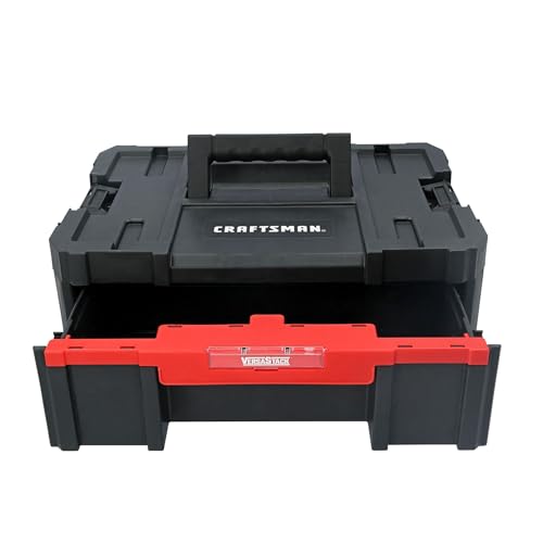 Image of CRAFTSMAN VERSASTACK Tool Box, 16.9 In. Single Deep Drawer Plastic Tool Box Organizer, Heavy Duty 16.5 Lb. Load Capacity (CMST17803)