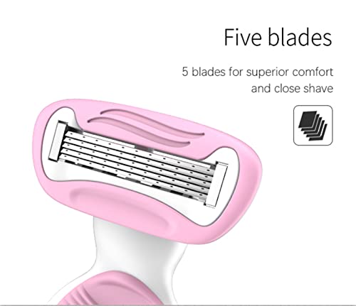 Smooth Mini Body Razor For Women, 5 Layers Of Swedish Stainless Steel Blades, Easy To Rinse, Mini Handle Portable Pivoting Head Cartridge System Shaving Razor, Lubricated With Aloe Vera Strips, Hygienic Casing, Compact For Easy Travelling. #TOP2