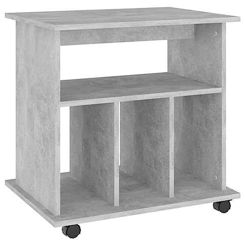 Mueble para impresora gris hormigón que soluciona la falta de espacio en oficinas pequeñas 2