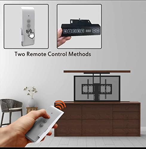 Image of AUDIOVAN Vertical POP-UP Motorized TV Lift with Remote Controller Stand Height Adjustable LED Bracket Cabinet Also Provide on Order Basis with Extra Cost (Black, 37-65 Inches Motorized Vertical Lift)