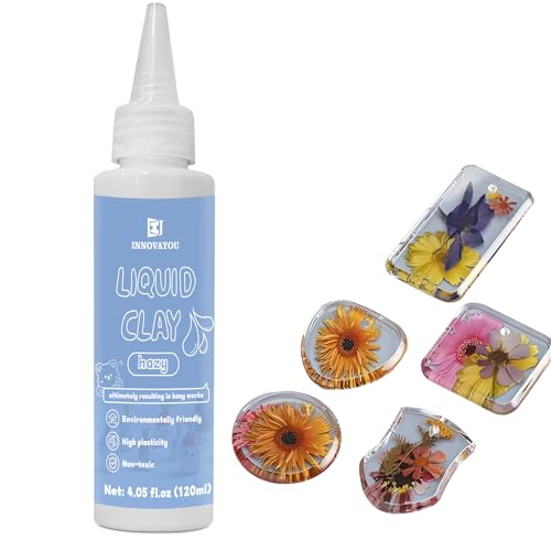 DINGSEN Liquid Polymer Clay Translucent 4.2oz, Liquid Clay for Polymer Clay Oven-Bake, for DIY Enthusiasts, Education and Crafting, Easy to Shape & Multi-Mold Compatible