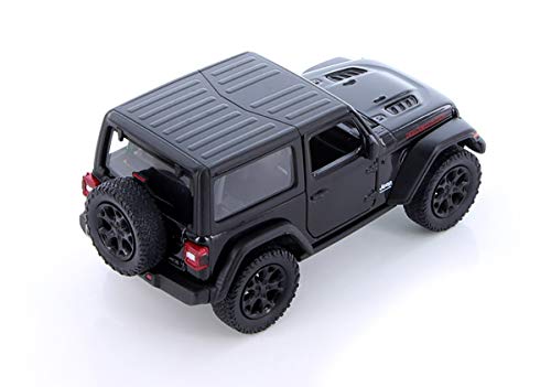 Image of KiNSMART - Jeep Wrangler Rubicon Off Road 4x4 5 inch 1:34 Scale Die Cast Model Replica Toy Car (Black Hardtop)
