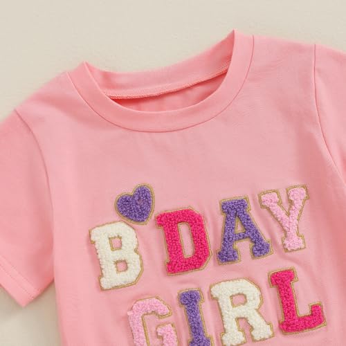 Baby Birthday Girl Outfit Birthday Girl Letter Short Sleeve T-Shirt Elastic Shorts Summer Princess 2 Piece Clothes4