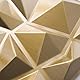 Art3d 3D-Diamant-Design-Panel für Innendekoration, Wohnzimmer, TV-Wandhintergrund, Schlafzimmer, Gaming-Setup, 30 x 30 cm, Gold, 33 Stück