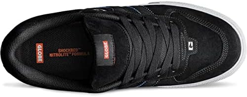 Globe Sapato de skate masculino Liaizon, Preto/Branco/Cobalto, 8