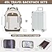 LOVEVOOK Travel Backpack for Women & Men, 45L Carry On Backpack, Personal Item Bag with 3 Packing Cubes, Business Weekender Overnight Luggage Daypack, Fits 18 Inch Laptop, Beige Grey