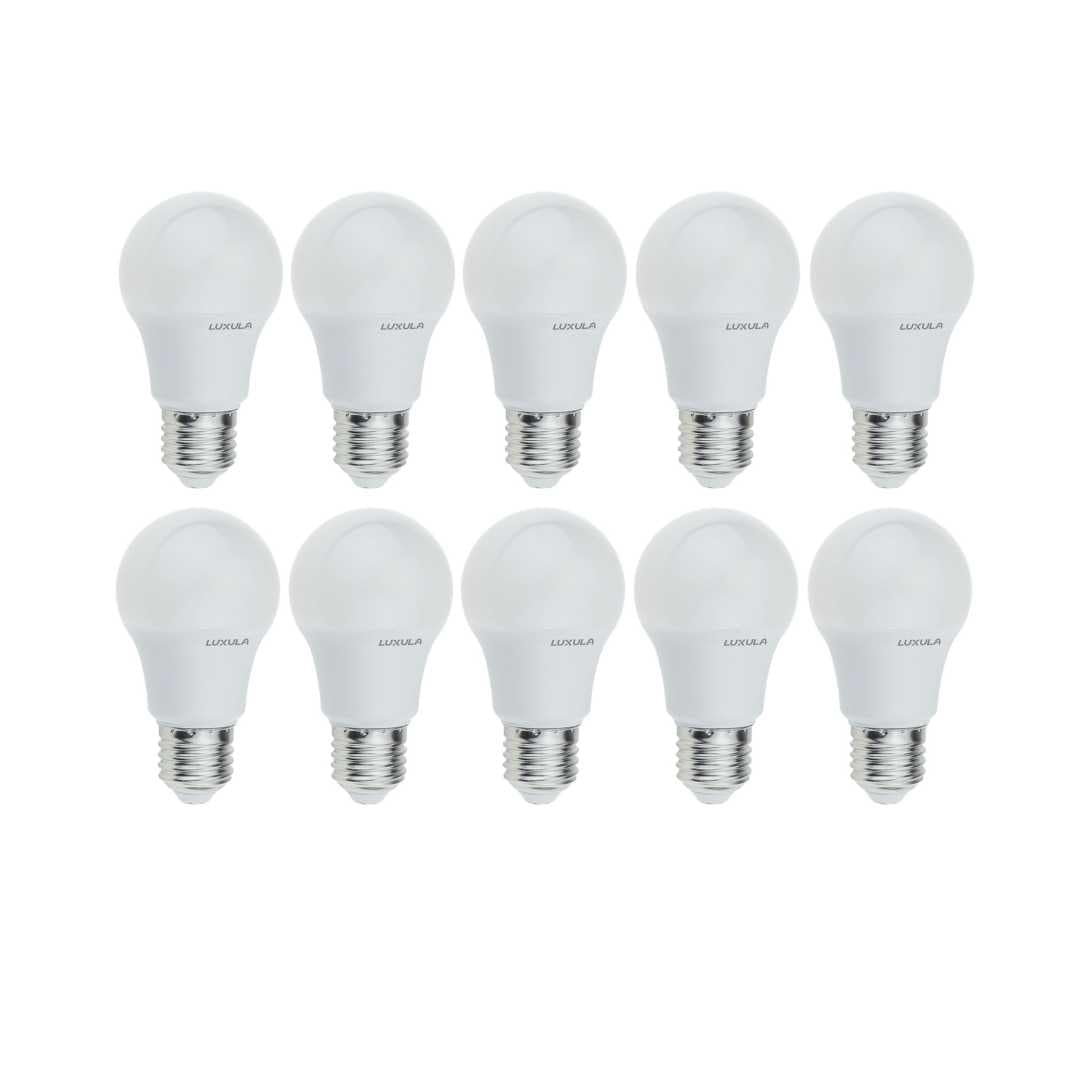 LUXULA LED Glühbirne E27 9W 835lm 2700K warmweiß 50 Stück - ersetzt 60W Glühlampe, A60 E27 LED Leuchtmittel, sofort hell, flimmerfrei, stromsparend, für Wohnzimmer, Schlafzimmer, Küche & Büro