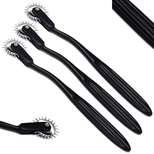 WellnessD'Light - Set of 3 Pcs Wartenberg Neuro Pinwheel Stainless Steel Diagnostic Instrument Pin Wheel.1 Round, Black Coated Wartenberg Neurological Pinwheel