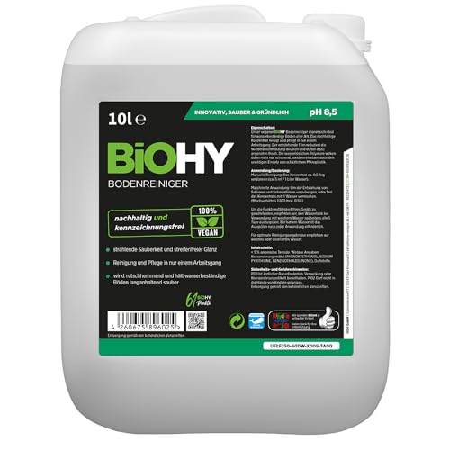 BiOHY Bodenreiniger (10 Liter Kanister) | Konzentrat für alle Reinigungsgeräte und alle Hartböden...