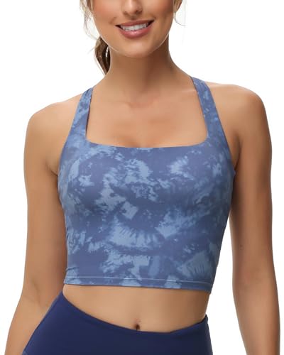 Image of romansong Strappy Yoga Sports Bras for Women Padded Criss-Cross Back Tank Tops