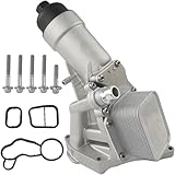 Upgrade Aluminum Engine Oil Cooler Filter Housing with Gasket, Bolts Compatible with 2016-2022 BMW F30 230i 330e 330i GT 430i 530i 530e 740e xDrive X3 X4 B46 B48 L4 2.0L Turbo Replace 11428596283