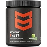 MTN OPS Yeti Monster Pre-Workout Supplement, Nitric Oxide Booster (No Crash), 30 Servings Per Container, Green Apple Flavor