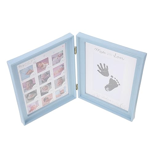 Hohopeti Baby Footprint Photo Frame Newborn Handprint Picture Holder Boys Baby Growth Memory Frame Desktop Photo Ornament