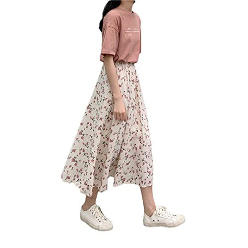 Jupes d'été pour femme Bollrllr abricot taille 40 coupe trapèze