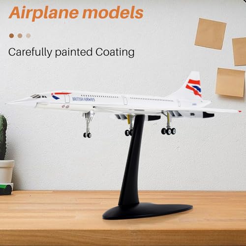 Avión de pasajeros Concorde miniatura de metal para decorar salones 3