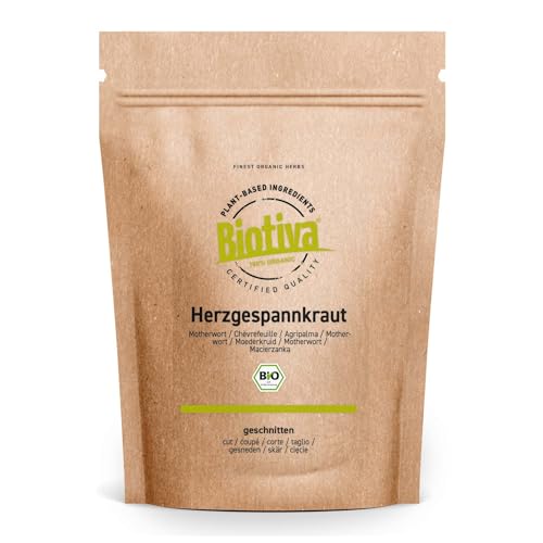 Biotiva Herzgespannkraut Bio 100g Leonurus cardiaca geschnitten 100% naturrein & vegan Aus kontrolliert biologischem Anbau Ideal als Kräutertee oder zum Räuchern DE-ÖKO-005