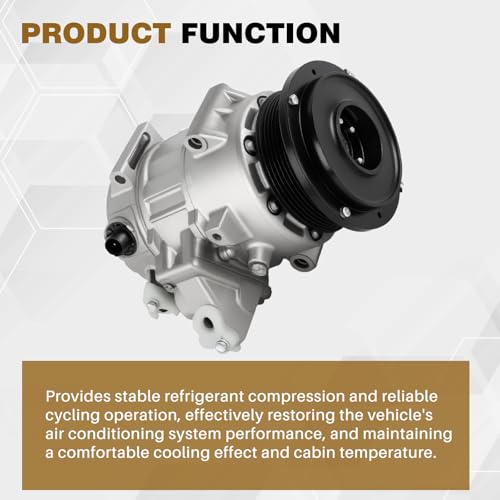 Image of 158368 Air Conditioner AC Compressor with Clutch Compatible with Toyota 2009-2016 Venza 2.7L 2009-2013 Highlander 2.7L Replace 815579 4711019 648383 CO-20759C