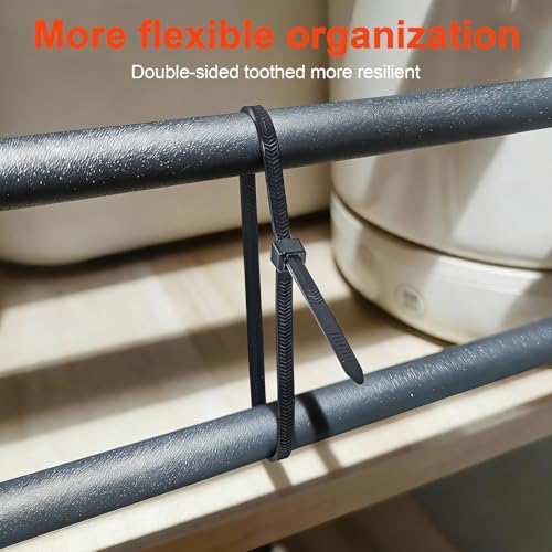 Zip Ties Assorted Size,8+12+14 Inch V-Shaped Toothed Double Sided Toothed,100 LBS Tensile Strength Heavy Duty Cable Wire Ties More Durable Nylon Tie Wraps for Indoor Outdoor（1000 Pack） by JIANYANG - Image 5