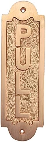 Adonai Hardware "Pull" Brass Door Sign - Copper Finish