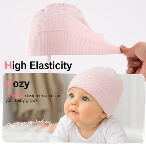 Sofier Baby Hats and Bibs Baby Beanies for Unisex Newborn Infant 0-6 Months Boys Girls Gift Set(US, Age, 0 Months, 6 Months, Pink) — view 4
