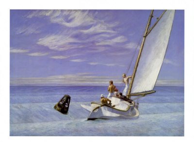 Peinture à l'huile Ground Swell Edward Hopper 30x36 Tableau Grand Format