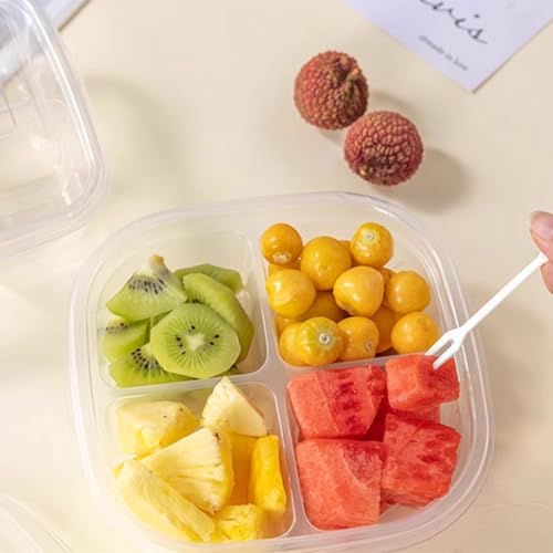 Divided Snack Containers with Lids, 50 PCS 4 Grids Plastic Lunchable Trays by Gatutul - Used condition - Image 8