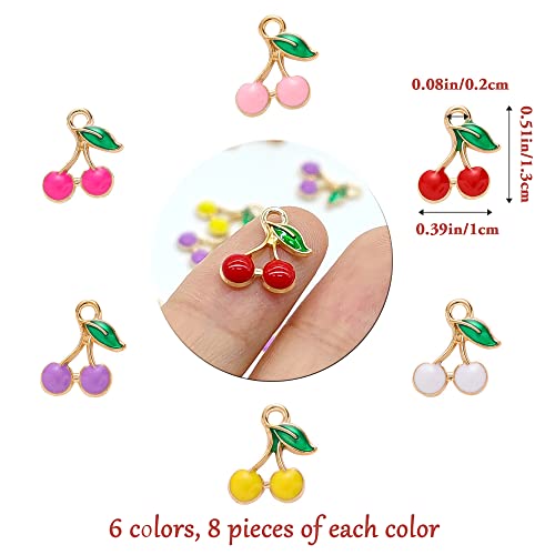 XCSJ 48Pcs Ciondoli a Forma Ciliegia Ciondoli
