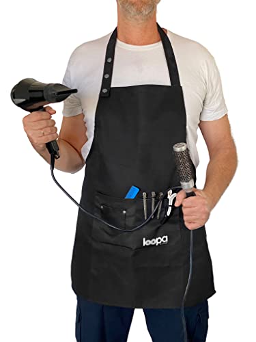 Hair Stylist Apron - Salon Apron For Hairdresser - 3 Pockets - For Women/Men - Apron For Barbers, Hair Stylers To Fit Everything Needed, And In Reach. Look Professional And Stay Clean. #TOP7