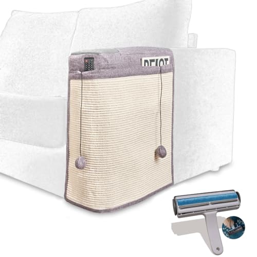 TREKAM Raspador para gatos e rolo tira-pelos sofá - protetor de canto sofá gatos riscos com bolas de brinquedo e bolsos - afiador de unhas de sisal natural para os seus gatinhos (Esquerda)