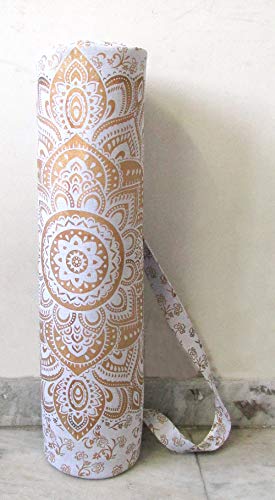 ICC White Gold Yoga Mat Carry Bag w/Straps, Cotton - Image 3