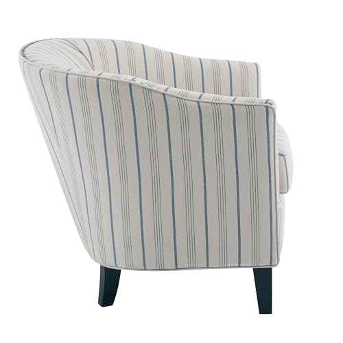 Sillón clásico rayas beige y azul miniatura 7