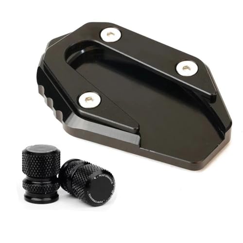 YZF R3 YZF-R3 MT03 MT-03 2014-2022 2023 2024 オートバイサイドスタンド拡大プレートキックスタンド延長タイヤキャップ(1Set Black)