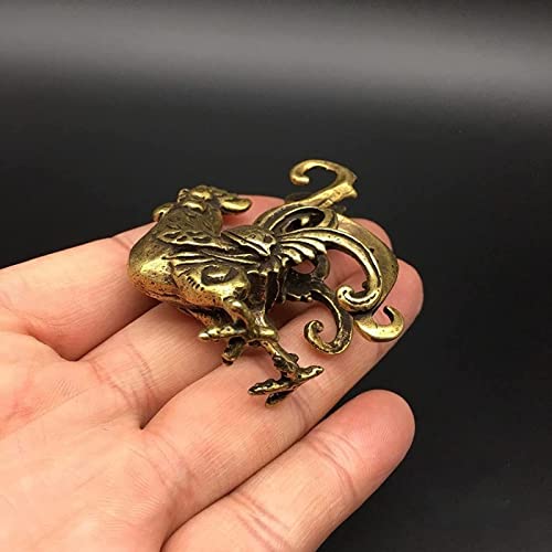 Samtiny Copper Animal Chicken Statue Domestic Solid Brass Rooster Statue Desktop Decoration Handicraft Accessories #TOP3